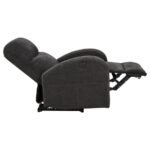 GRANT FABRIC UPHOLSTERED POWER RECLINER CHAIR CHARCOAL GREY - Image 6