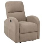 GRANT FABRIC UPHOLSTERED POWER RECLINER CHAIR CAMEL - Image 3