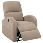GRANT FABRIC UPHOLSTERED POWER RECLINER CHAIR CAMEL