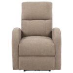 GRANT FABRIC UPHOLSTERED POWER RECLINER CHAIR CAMEL - Image 5