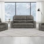 BRICKSTON 3-PIECE TRIPLE POWER RECLINING SOFA SET CHARCOAL