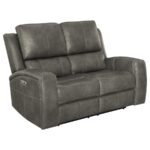 BRICKSTON 3-PIECE TRIPLE POWER RECLINING SOFA SET CHARCOAL - Image 5