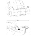 BRICKSTON 3-PIECE TRIPLE POWER RECLINING SOFA SET CHARCOAL - Image 16