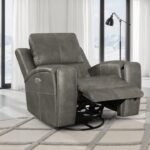 BRICKSTON TRIPLE POWER SWIVEL GLIDER RECLINER CHARCOAL