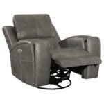 BRICKSTON TRIPLE POWER SWIVEL GLIDER RECLINER CHARCOAL - Image 4
