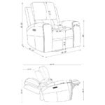 BRICKSTON TRIPLE POWER SWIVEL GLIDER RECLINER CHARCOAL - Image 14