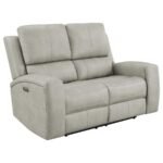 BRICKSTON 3-PIECE TRIPLE POWER RECLINING SOFA SET GREY - Image 5