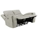 BRICKSTON 3-PIECE TRIPLE POWER RECLINING SOFA SET GREY - Image 6