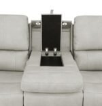 BRICKSTON 3-PIECE TRIPLE POWER RECLINING SOFA SET GREY - Image 10
