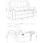BRICKSTON 3-PIECE TRIPLE POWER RECLINING SOFA SET GREY - Image 15