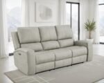 BRICKSTON TRIPLE POWER RECLINING SOFA GREY - Image 2