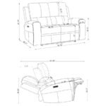 BRICKSTON TRIPLE POWER RECLINING LOVESEAT GREY - Image 14