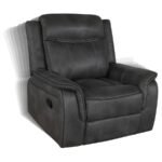 LAWRENCE 3-PIECE UPHOLSTERED RECLINING SOFA SET CHARCOAL - Image 6