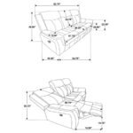 LAWRENCE 3-PIECE UPHOLSTERED RECLINING SOFA SET CHARCOAL - Image 10