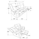 LAWRENCE 3-PIECE UPHOLSTERED RECLINING SOFA SET CHARCOAL - Image 11