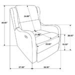 KELSEY UPHOLSTERED ENGLISH ARM RECLINER CHAIR IVORY - Image 6