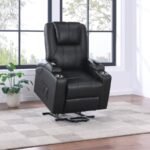ARMSTRONG UPHOLSTERED POWER LIFT MASSAGE RECLINER BLACK - Image 3