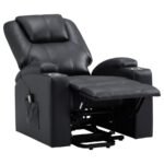 ARMSTRONG UPHOLSTERED POWER LIFT MASSAGE RECLINER BLACK - Image 5