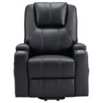ARMSTRONG UPHOLSTERED POWER LIFT MASSAGE RECLINER BLACK - Image 6
