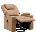 ARMSTRONG UPHOLSTERED POWER LIFT MASSAGE RECLINER CAMEL - Image 5