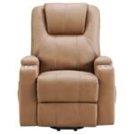 ARMSTRONG UPHOLSTERED POWER LIFT MASSAGE RECLINER CAMEL - Image 6