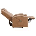 ARMSTRONG UPHOLSTERED POWER LIFT MASSAGE RECLINER CAMEL - Image 9