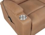 ARMSTRONG UPHOLSTERED POWER LIFT MASSAGE RECLINER CAMEL - Image 10