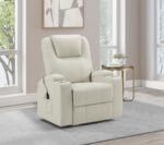 ARMSTRONG UPHOLSTERED POWER LIFT MASSAGE RECLINER IVORY - Image 2