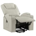 ARMSTRONG UPHOLSTERED POWER LIFT MASSAGE RECLINER IVORY - Image 6