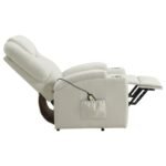 ARMSTRONG UPHOLSTERED POWER LIFT MASSAGE RECLINER IVORY - Image 10