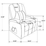 ARMSTRONG UPHOLSTERED POWER LIFT MASSAGE RECLINER IVORY - Image 15