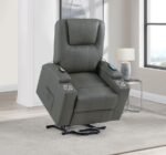 ARMSTRONG UPHOLSTERED POWER LIFT MASSAGE RECLINER GREY - Image 3