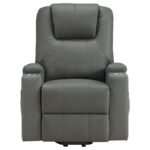 ARMSTRONG UPHOLSTERED POWER LIFT MASSAGE RECLINER GREY - Image 6