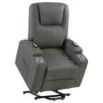 ARMSTRONG UPHOLSTERED POWER LIFT MASSAGE RECLINER GREY - Image 7