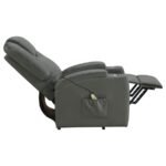 ARMSTRONG UPHOLSTERED POWER LIFT MASSAGE RECLINER GREY - Image 9