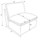 COLLINS MODULAR ARMLESS CHAIR DARK GREY - Image 10