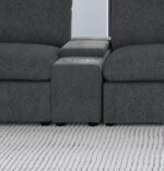 COLLINS UPHOLSTERED MODULAR STORAGE CONSOLE DARK GREY - Image 2