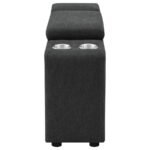 COLLINS UPHOLSTERED MODULAR STORAGE CONSOLE DARK GREY - Image 4