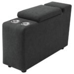 COLLINS UPHOLSTERED MODULAR STORAGE CONSOLE DARK GREY - Image 5