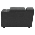 COLLINS UPHOLSTERED MODULAR STORAGE CONSOLE DARK GREY - Image 6