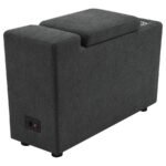 COLLINS UPHOLSTERED MODULAR STORAGE CONSOLE DARK GREY - Image 8