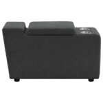 COLLINS UPHOLSTERED MODULAR STORAGE CONSOLE DARK GREY - Image 9
