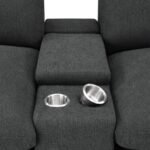 COLLINS UPHOLSTERED MODULAR STORAGE CONSOLE DARK GREY - Image 10