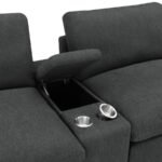 COLLINS UPHOLSTERED MODULAR STORAGE CONSOLE DARK GREY - Image 11