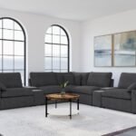 COLLINS 7-PIECE MODULAR POWER RECLINING SECTIONAL DARK GREY