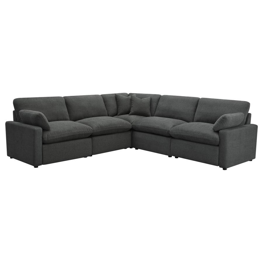 609530P_03x900.jpg COLLINS 5-PIECE MODULAR POWER RECLINING SECTIONAL DARK GREY - Image 1