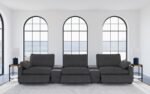 COLLINS 5-PIECE POWER RECLINING HOME THEATER SEATING DARK GREY - Image 3