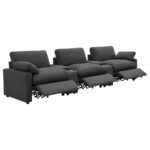 COLLINS 5-PIECE POWER RECLINING HOME THEATER SEATING DARK GREY - Image 4