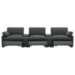 COLLINS 5-PIECE POWER RECLINING HOME THEATER SEATING DARK GREY - Image 6