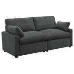 COLLINS MODULAR POWER LOVESEAT DARK GREY